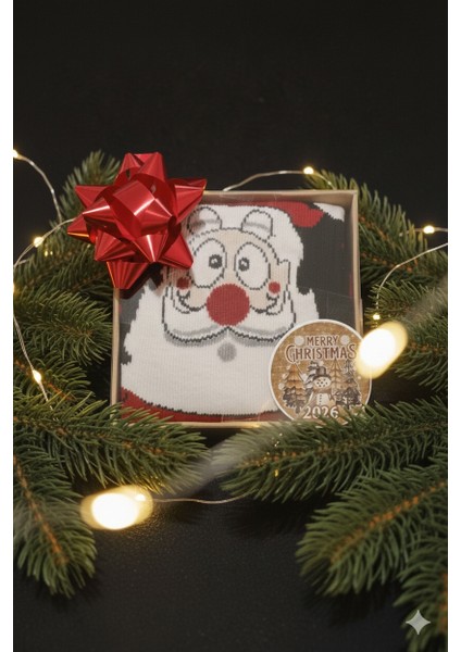 Yılbaşı Hediyesi Şık Kutu Çorap-Kadın/erkek, Termal, Kaliteli, Noel Temalı
