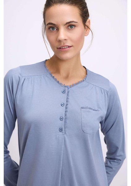 Arias Closet Modal Uzun Kollu Düğmeli Gecelik fiyatları