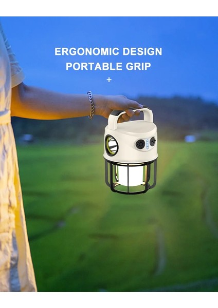 PS-22025 Çift Işıklı Type-C Powerbank Özellikli Taşınabilir Şarj Edilebilir Kamp Lambası modelleri