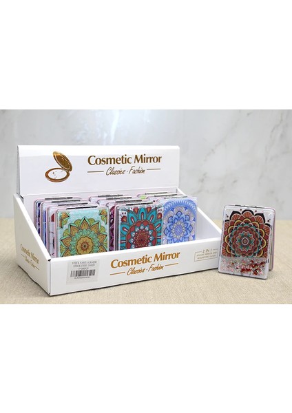 Mandala Desenli Hareketli Sulu El Aynası ALK4581