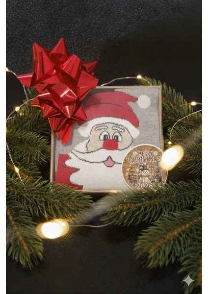 Yılbaşı Hediyesi Şık Kutu Çorap-Kadın/erkek, Termal, Kaliteli, Noel Temalı