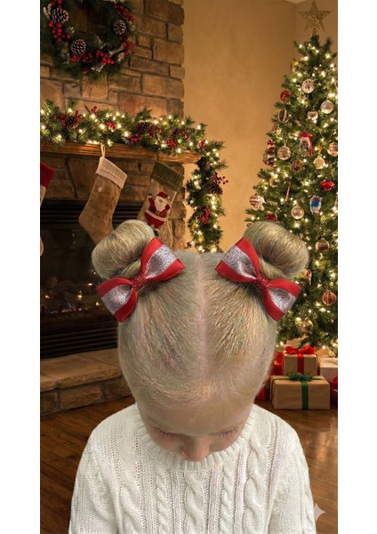 Yılbaşı Tokası Desenli Simli Kurdele Mini Boy Lastikli Toka Seti 6lı fırsatları