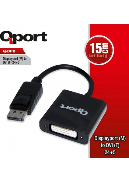 Qport Dısplay(M) To Dvı(F) 24+5 Çevirici (Q-Dpd)