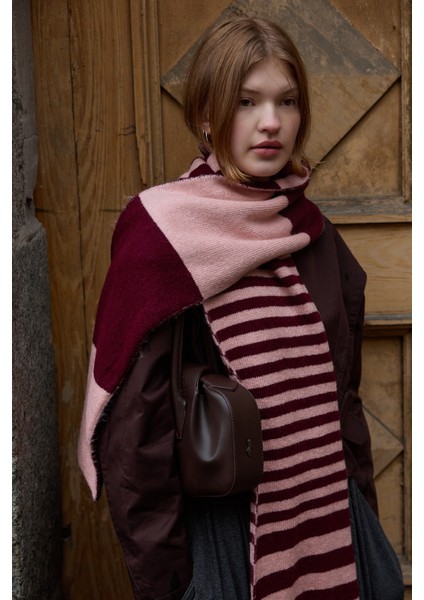 Çok Çizgili Tiftik Atkı Bordo modelleri