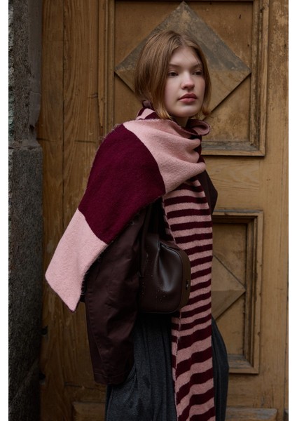 Çok Çizgili Tiftik Atkı Bordo fırsatları