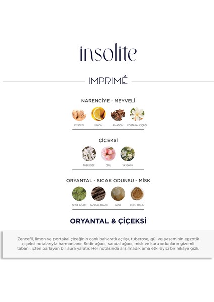 Insolite Edp Kadın Parfüm 50ML | Oryantal & Çiçeksi | Limon, Portakal Çiçeği, Gül, Yasemin, Misk indirimleri