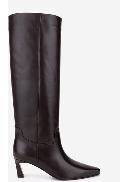 Kadın Hakiki Deri Kahverengi Topuklu Çizme 594 5840 Bn Czm SK25-26 Kahve Dr fiyatları