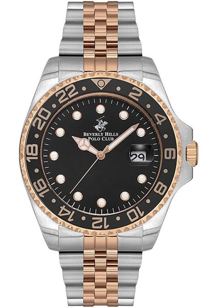 BP3126X.550 Erkek Kol Saati | 44 mm Silver-Rose Gold Kasa, Siyah Kadran, 10 Atm, Seramik Safir Cam