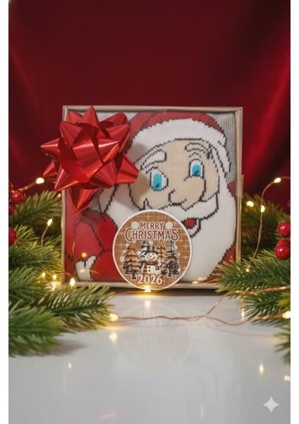 Yılbaşı Hediyesi Şık Kutu Çorap-Kadın/erkek, Termal, Kaliteli, Noel Temalı