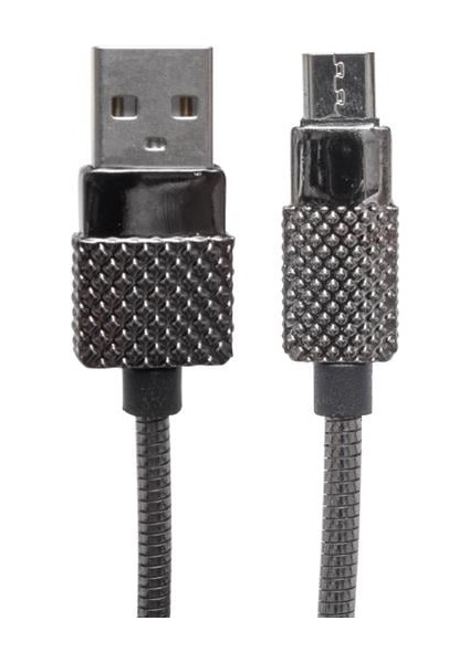 Metal Yaylı 3 Amper USB Şarj ve Data Kablosu