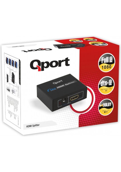 Qport Full Hd 1 Gırıs 4 Cıkıs HDMI Splıtter (Sınyal Cogaltıcı) (Q-Spl4) fiyatları