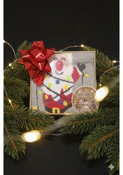 Yılbaşı Hediyesi Şık Kutu Çorap-Kadın/erkek, Termal, Kaliteli, Noel Temalı