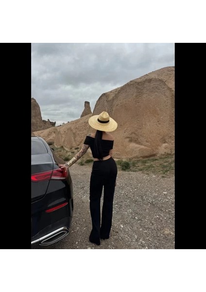 Madonna Yaka Bol Paça Pantolonlu Takım modelleri