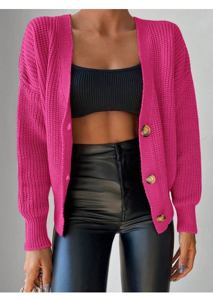 Kadın Uzun Kollu Düğme Detay Triko Bluz modelleri