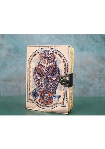 Baykuşlu Deri Defter Model 3