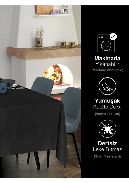 Kadife Dokulu Masa Örtüsü - 4 Farklı Renk fırsatları