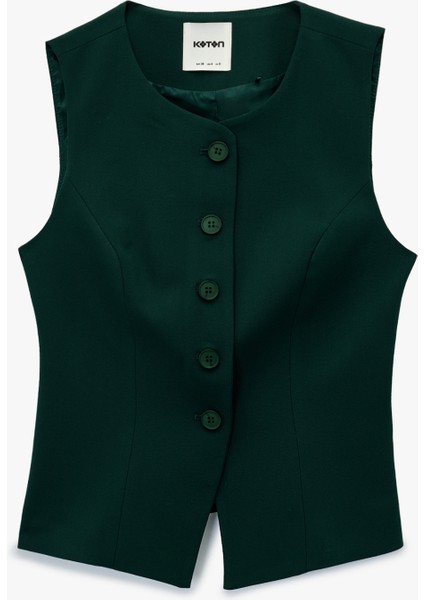 Bisiklet Yaka Düğmeli Blazer Yelek