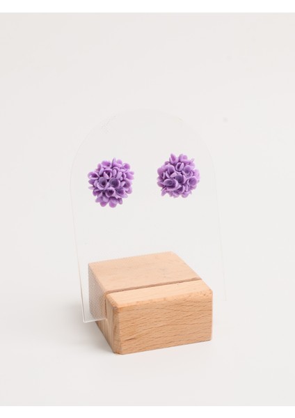 El Yapımı Karamel Çiçek Küpe – Polimer Kil, Hafif & Alerji Yapmaz