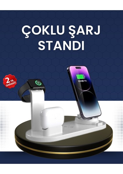 Modern Tasarımlı Çok Fonksiyonlu Kablosuz Şarj Standı - ME001W-51KOR6