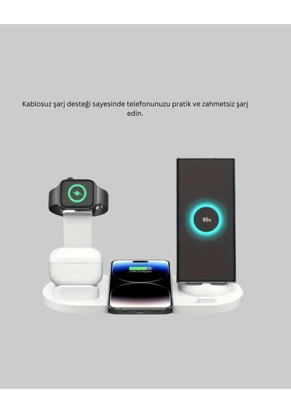 Modern Tasarımlı Çok Fonksiyonlu Kablosuz Şarj Standı - ME001W-51KOR6 modelleri