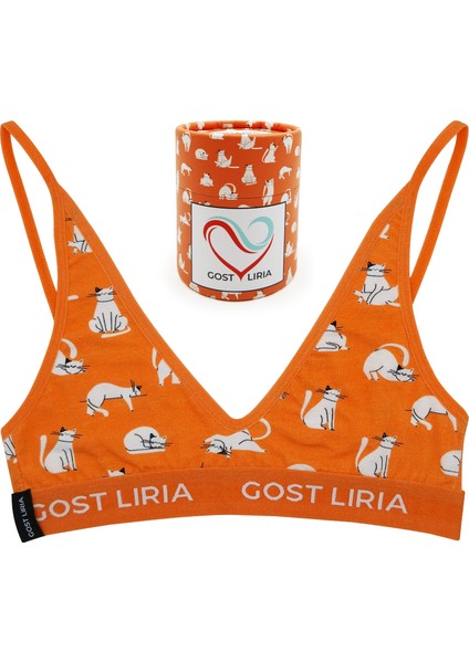 -Silver Cat Desenli Kadın Bralet