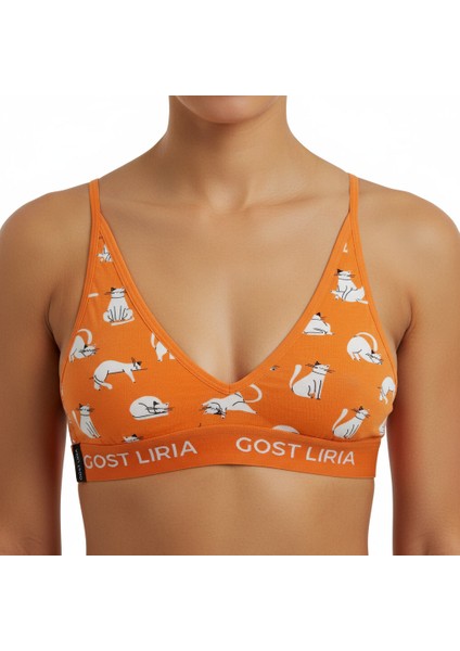 -Silver Cat Desenli Kadın Bralet modelleri