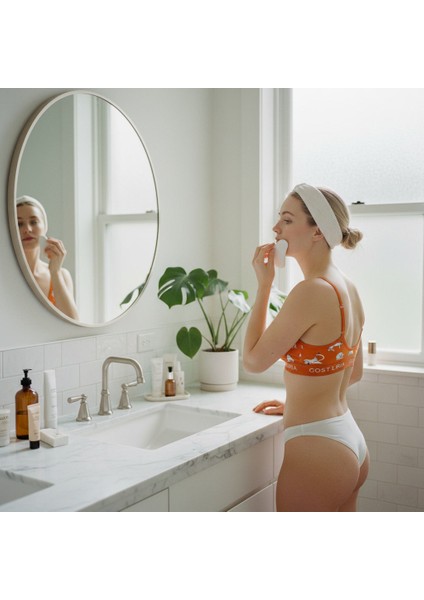 -Silver Cat Desenli Kadın Bralet