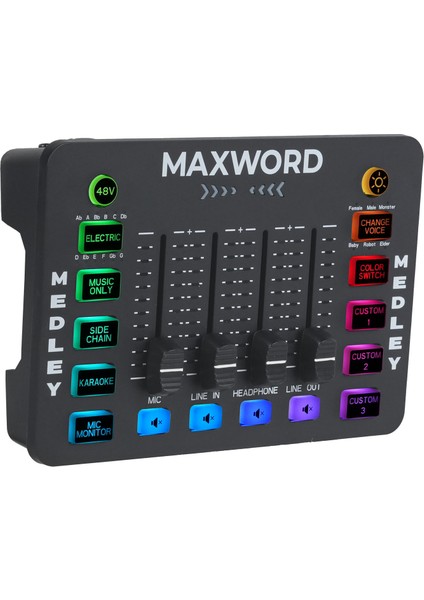 Medley Gaming Canlı Yayın Stüdyo Kayıt Rgb Ses Kartı Dj Mixer (Telefon Pc Uyumlu) modelleri