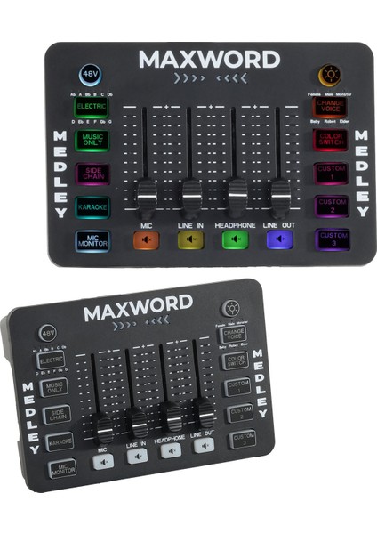 Medley Gaming Canlı Yayın Stüdyo Kayıt Rgb Ses Kartı Dj Mixer (Telefon Pc Uyumlu) fırsatları