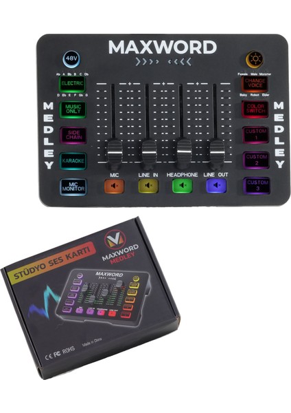 Medley Gaming Canlı Yayın Stüdyo Kayıt Rgb Ses Kartı Dj Mixer (Telefon Pc Uyumlu) indirimleri