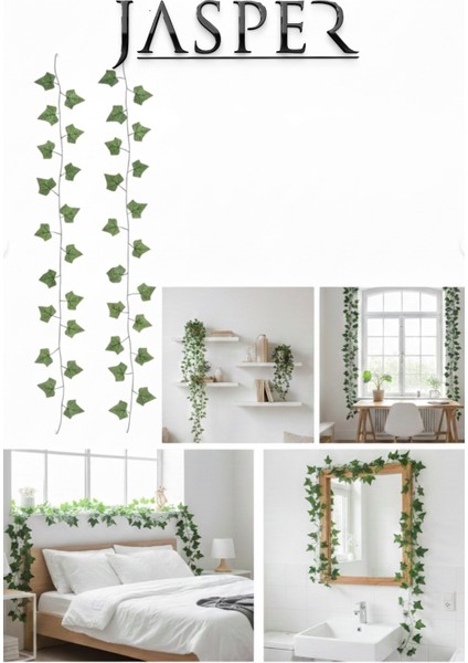 Dekoratif Yapay Sarmaşık 2.30 Metre Yeşil Yapraklı Yapay Sarmaşık Dekorasyon