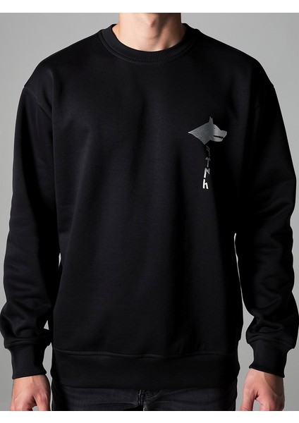 3 İplik Şardonlu Kurtlu Nakış Desenli Sweat | VIA fiyatları