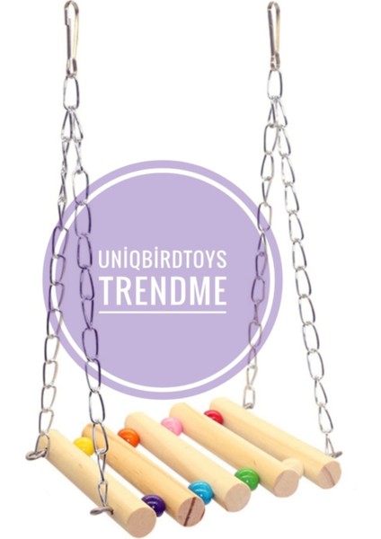 Uniq Bird Toys Ahşap Ham Kuş Oyun Salıncağı ( Hamak )