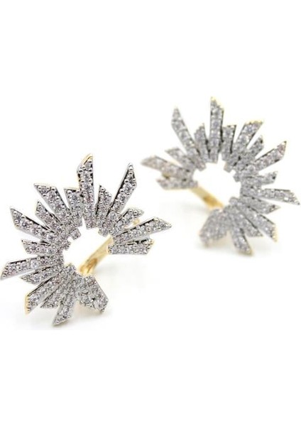 Taşlı Vip Küpe - Altın