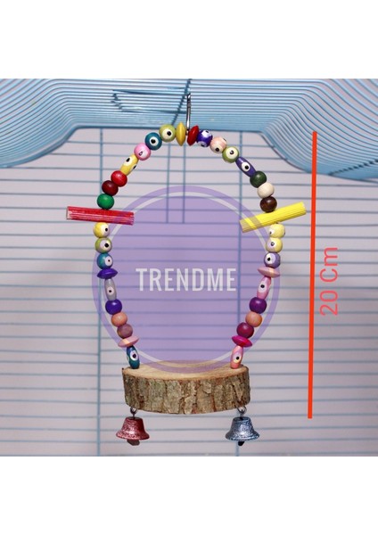 Trendme Ahşap Doğal Odunlu Zilli Kuş Salıncağı ( Muhabbet , Paraket Vb. ) fiyatları