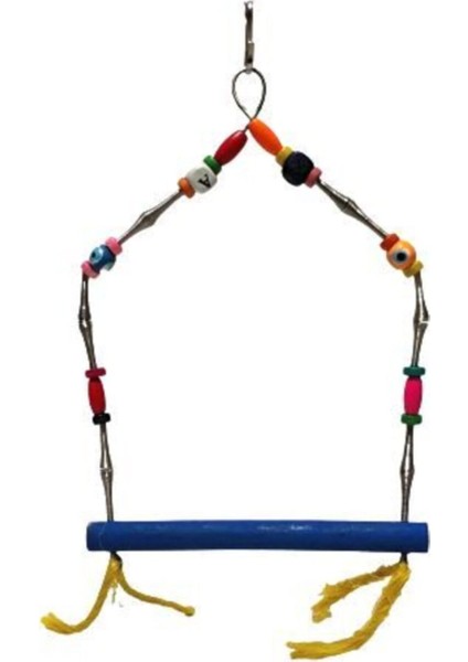 Uniq Bird Toys Ahşap Boncuklu Özel Kuş Salıncağı