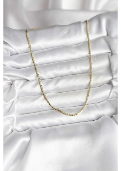 14K Gold Renk Kaplama Ezme Zincir Model cm Kadın Kolye - Bamido