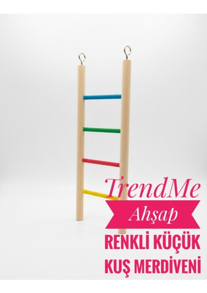 Trendme Renkli Ahşap Kuş Tırmanma Merdiveni