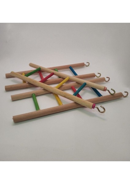 Trendme Renkli Ahşap Kuş Tırmanma Merdiveni modelleri