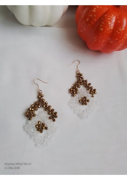 Kum Boncuklu El Yapımı Küpe