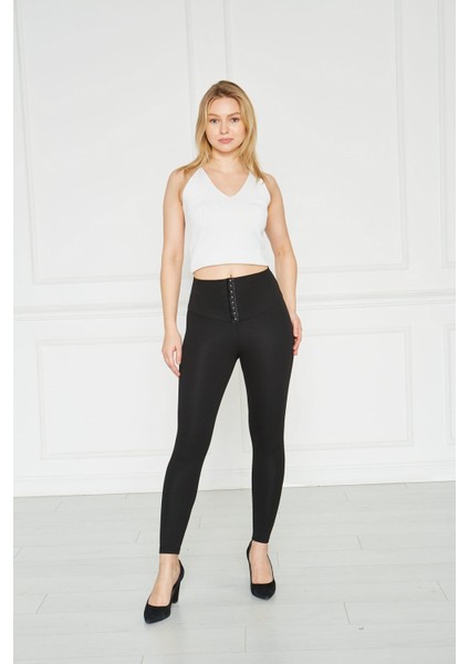 Agraflı Korseli Tayt Siyah indirimleri