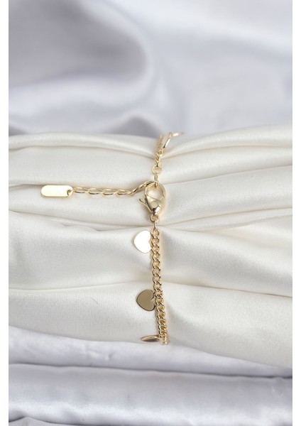 14K Gold Renk Kaplama Kalpli Model cm Kadın Bileklik - Bamido