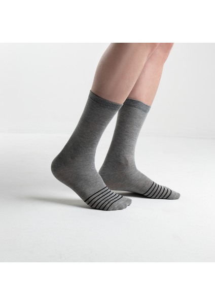 Flex Siyah Gri Çizgili 3'lü Erkek Çorap indirimleri