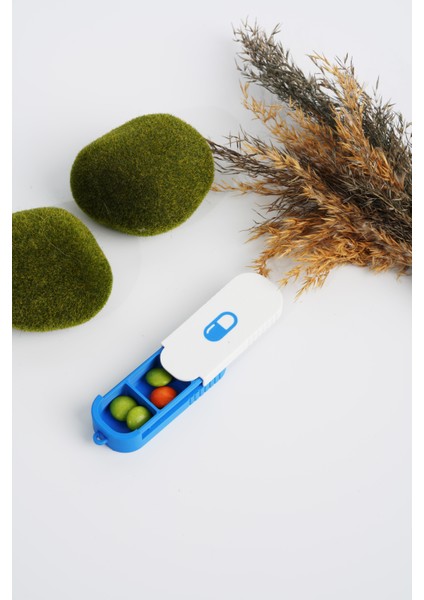 3 Bölmeli Anahtarlıklı Hap Kutusu – Kompakt, Taşınabilir Hap Saklama Kabı Mavi fiyatları