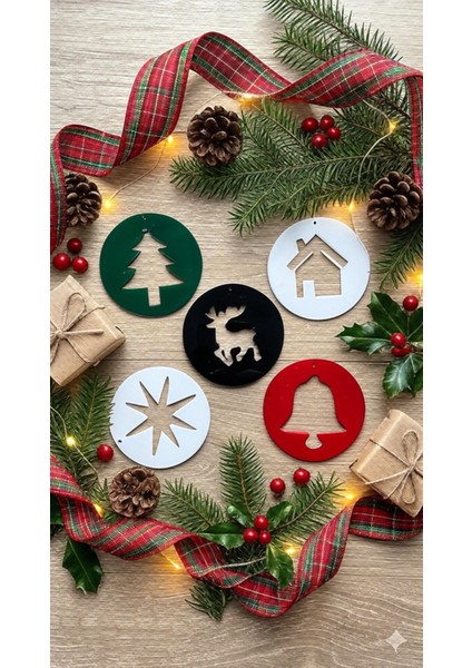 Akrilik Minimal Yılbaşı Ağacı Süsü