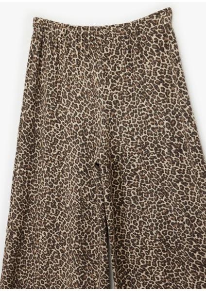 Leopar Desenli Rahat Kesim Viskon Karışımlı Geniş Paça Pijama Altı modelleri