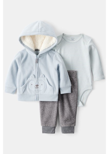 Erkek Bebek Hırkalı 3'lü Takım Mavi 1T879010