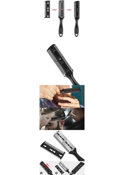 Hsnet 2 Jiletli Kırık Saç Sakal Düzletme Inceltme Tarağı - ME001W-50OPC5 fiyatları