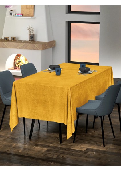 Kadife Dokulu Masa Örtüsü - 4 Farklı Renk
