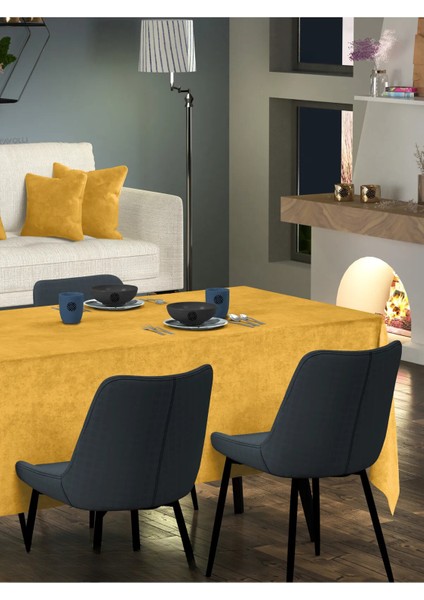 Kadife Dokulu Masa Örtüsü - 4 Farklı Renk modelleri